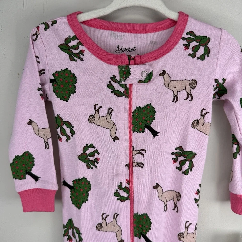 Leveret Llama 6-12 Months Baby Footed Pajamas Pjs 100% Cotton Animal Nonslip New
